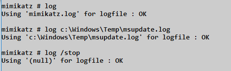 Logging in Mimikatz