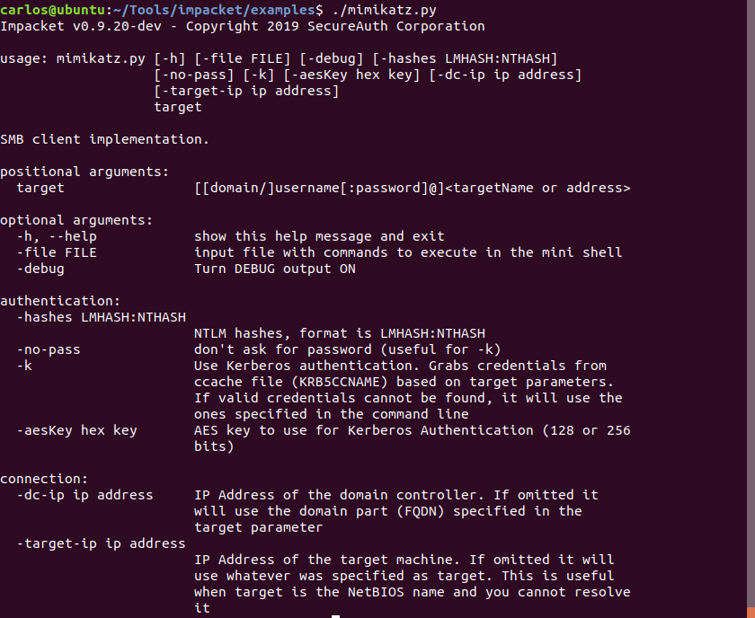 Impacket mimikatz.py