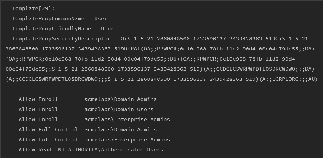 certutil Template Enumeration