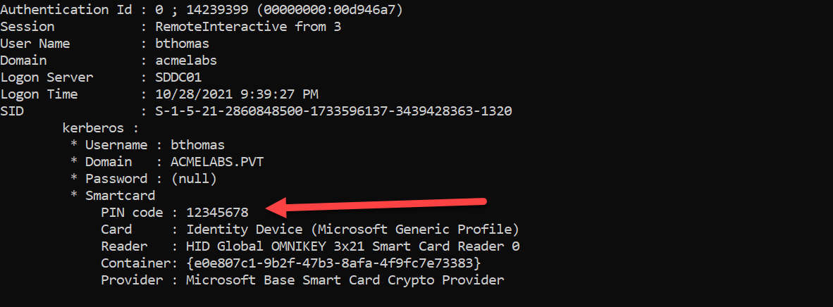 PIN Extraction from LSASS